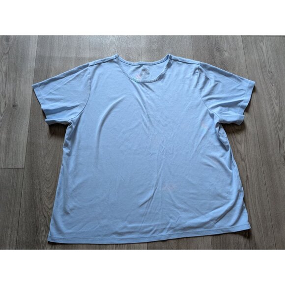 Ll Bean Womens Light Blue Short Sleeve T-Shirt 2X Plus 100% Cotton Casual Wear - Picture 2 of 6